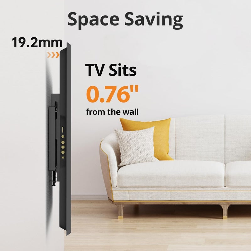 IWORKBOARD 24 27 32 40 inch Low Profile Fixed TV Wall Mount for 14-42 Inch Flat Screen, Small TV Mount，Monitor VESA Wall Mount Bracket, Fit Most 22 34 TVs, Max VESA 200x200mm, 66lbs, Single Stud - Image 5
